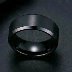 NEW 8mm Black Stainless Titanium Steel Band